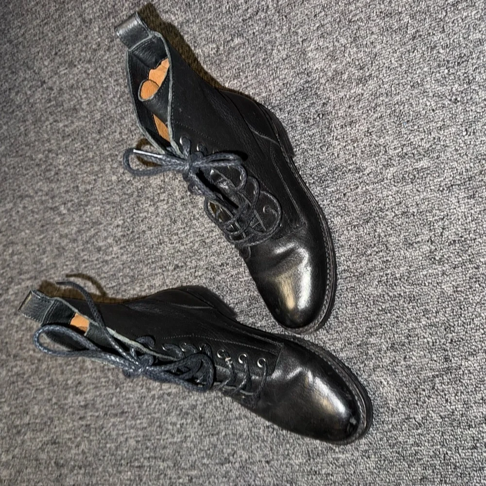 FRYE Veronica Flex Combat In Black Leather